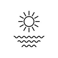 Sonne Welle Strand Symbol Design Gliederung Stil vektor
