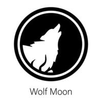 modisch Wolf Mond vektor