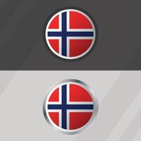 Norwegen runden Flagge Vorlage vektor