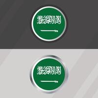 saudi arabien runda flagga mall vektor