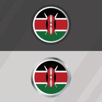 kenya runda flagga mall vektor