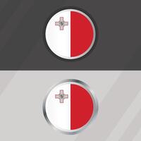 Malta runden Flagge Vorlage vektor