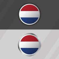 Niederlande runden Flagge Vorlage vektor