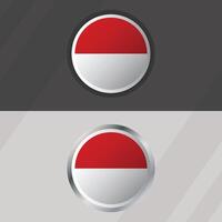 Indonesien runden Flagge Vorlage vektor