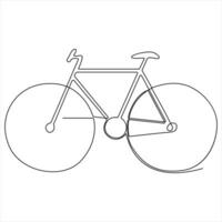 kontinuierlich Single Linie Zeichnung Fahrrad Fahrzeug Konzept Single Linie zeichnen Design Grafik Illustration vektor