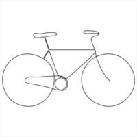 kontinuierlich Single Linie Zeichnung Fahrrad Fahrzeug Konzept Single Linie zeichnen Design Grafik Illustration vektor