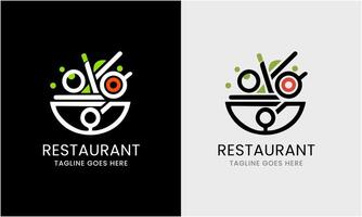 Restaurant Logo Symbol Stichprobe Küche Kochen Essen Messer geröstet Fleisch Frühstück vektor