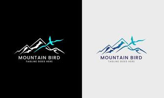 Berg Hügel Symbol, Vogel Logo , Vogel Hügel natürlich modern Tier Geschäft Konzept Vorlage vektor