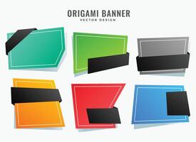 leeren abstrakt Origami Stil Banner einstellen vektor