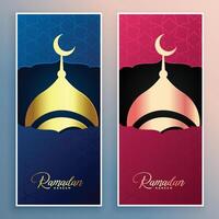 Ramadan kareem Moschee Design Banner einstellen vektor