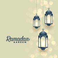 hängend islamisch Lampen Ramadan kareem Festival Design vektor