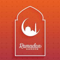 elegant Ramadan kareem Mond und Moschee Design vektor