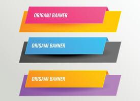 hell Origami Banner Design einstellen vektor