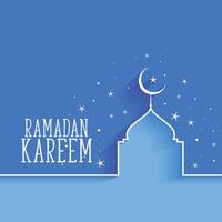 Ramadan kareem Moschee und Star Hintergrund vektor