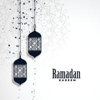 Ramadan kareem Jahreszeit Hintergrund mit hängend Lampen vektor