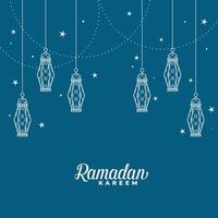 hängende islamische Laterne dekorative Ramadan Kareem Hintergrund vektor