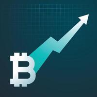 Bitcoins nach oben Trend Graph Pfeil steigend oben vektor