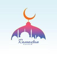 Ramadan Kareem Design mit Moschee Silhouette vektor