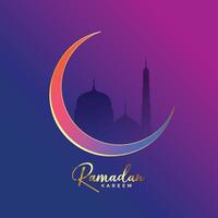 Luxus Ramadan kareem Hintergrund mit Mond und Moschee vektor