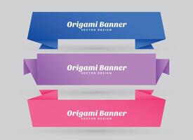 abstrakt Origami Banner einstellen mit Text Raum vektor