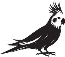 cockatiel silhuett svart illustration vektor