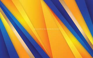 Illustration Grafik von abstrakt Hintergrund Blau und Gelb mit golden Farbe Überlappung Schichten modern vektor