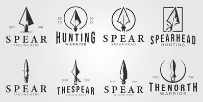 Pack von Speer Logo Symbol Jahrgang Illustration, Zeichen Vorlage und Symbol vektor