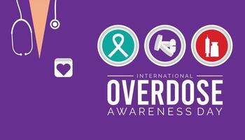International Überdosis Bewusstsein Tag ist beobachtete jeder Jahr auf August.Banner Design Vorlage Illustration Hintergrund Design. vektor