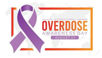 International Überdosis Bewusstsein Tag ist beobachtete jeder Jahr auf August.Banner Design Vorlage Illustration Hintergrund Design. vektor