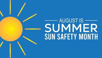 Sommer- Sonne Sicherheit Monat ist beobachtete jeder Jahr auf August.Banner Design Vorlage Illustration Hintergrund Design. vektor