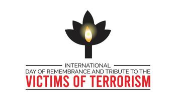 International Tag von Erinnerung und Tribut zu das die Opfer von Terrorismus ist beobachtete jeder Jahr auf August.Banner Design Vorlage Illustration Hintergrund Design. vektor