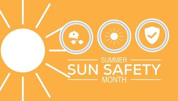 Sommer- Sonne Sicherheit Monat ist beobachtete jeder Jahr auf August.Banner Design Vorlage Illustration Hintergrund Design. vektor