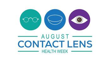Kontakt Linse Gesundheit Woche ist beobachtete jeder Jahr auf August.Banner Design Vorlage Illustration Hintergrund Design. vektor