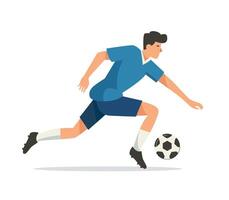 Fußball Spieler Laufen mit Ball. vektor