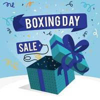 Geöffnete Geschenkbox mit hell leuchtendem Boxtag 26. Dezember Illustration auf abstraktem Hintergrunddesign vektor