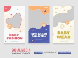 bebis affär social media berättelser posta. modern och kreativ bebis Lagra berättelse mall. abstrakt minimalistisk bebis berättelser begrepp. eps illustration. vektor