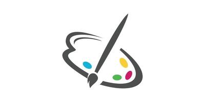 Logo Design zum Gemälde Ausrüstung, Bürsten, Farbe malen, Maler. Logo Design Vorlage, Symbol, , Symbol, kreativ, Idee. vektor