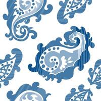 Paisley Blau Muster nahtlos Design vektor