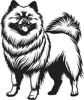 Keeshond Hund Clip Art, Keeshond schwarz vektor