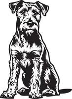 airedale terrier hund ClipArt, airedale terrier svart vektor