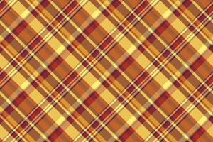 konzeptionelle Tartan nahtlos Textil, kompliziert Plaid Hintergrund Muster. spanisch Stoff prüfen Textur im Orange und rot Farben. vektor