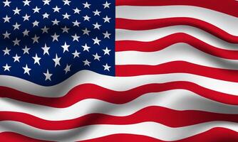 USA flagga 3d vinka baner design bakgrund vektor