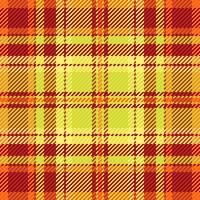 Koreanisch Textur Stoff, Nahansicht Plaid prüfen Muster. König Hintergrund Textil- Tartan nahtlos im rot und Limette Farben. vektor