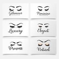 Beauty Wimpern elegante Logo editierbare Vorlage vektor