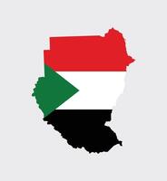 sudan Karta. Karta av sudan med nationell flagga. vektor