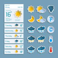 Wetterpapier-Widgets eingestellt vektor