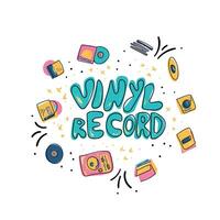 Vinyl Aufzeichnung Konzept. Farbe Illustration. vektor