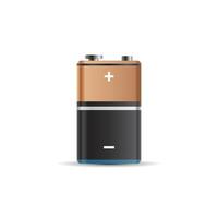 realistisk alkalisk batteri ikon i platt stil. annorlunda storlek ackumulator illustration på isolerat bakgrund. ackumulator ladda om tecken företag begrepp. vektor
