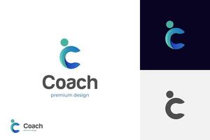 Brief c Trainer Logo Symbol zum Leben Coaching Logo, Beratung Logo Symbol Design Grafik Vorlage vektor