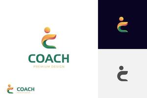 Brief c Trainer Logo Symbol zum Leben Coaching Logo, Beratung Logo Symbol Design Grafik Vorlage vektor